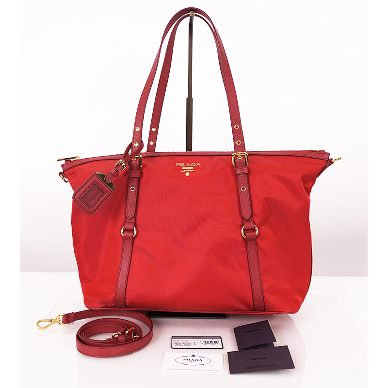 red prada bag