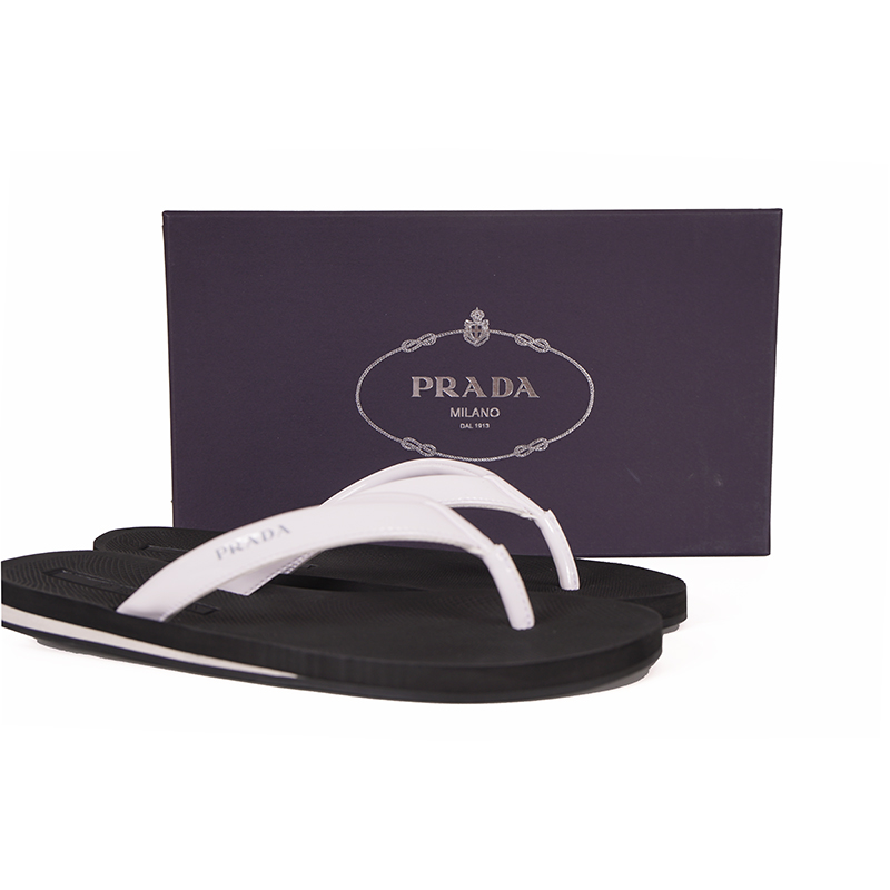 prada flip flops white